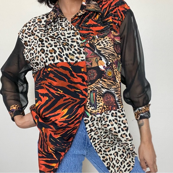 Faith Vintage Mixed Media Mash Up Blouse - Picture 11 of 17